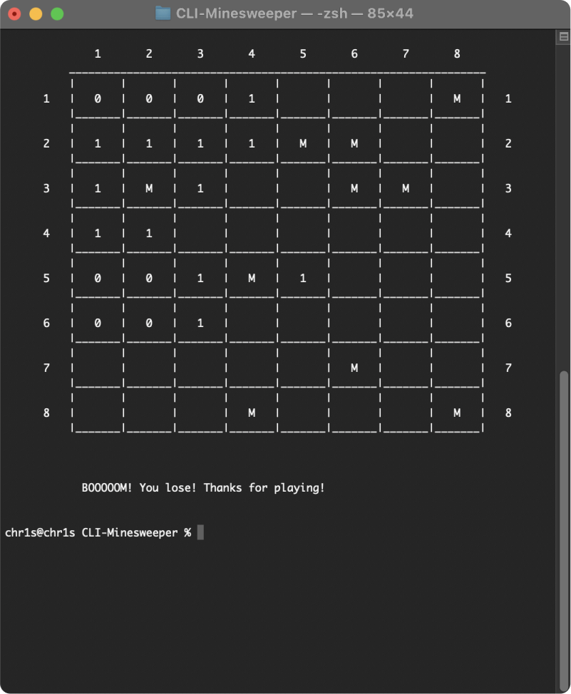 Minesweeper CLI